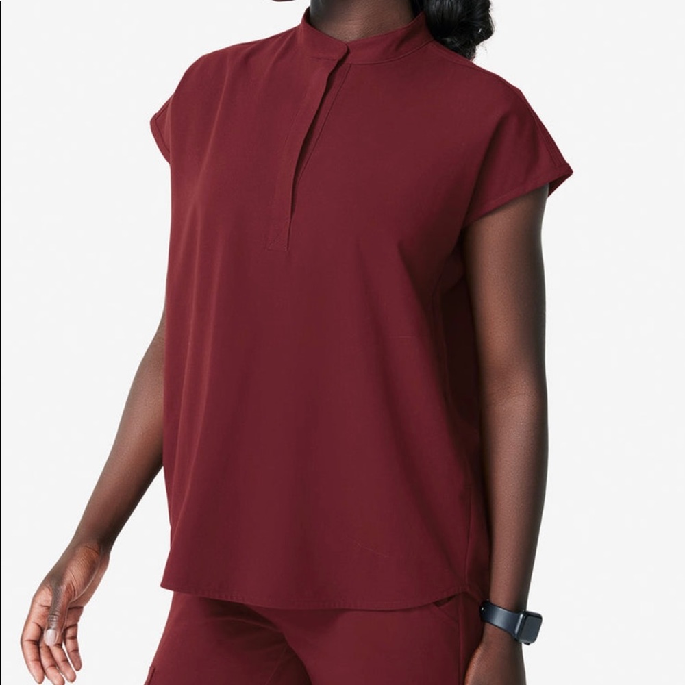Figs Burgundy Rafaela Scrub top XXS